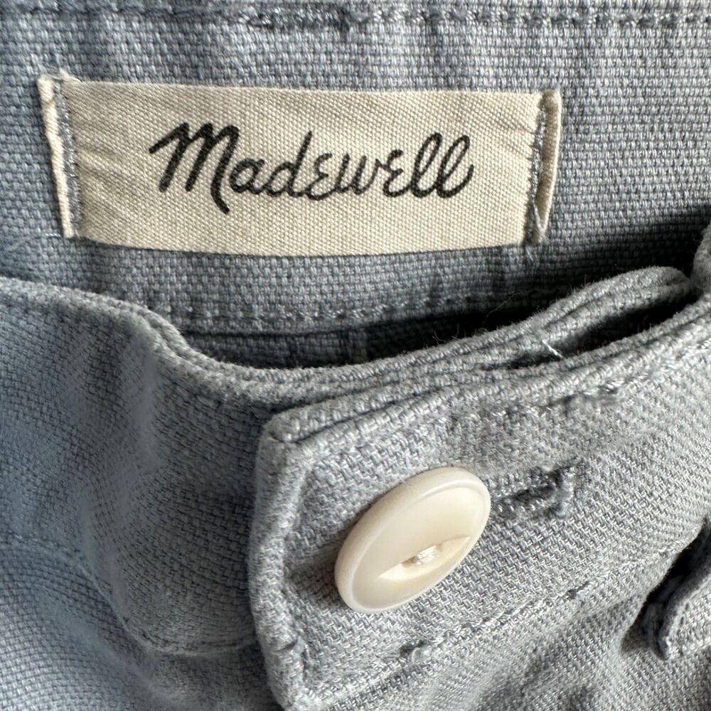 madewell slim emmett wide leg crop pants size 26 blue high rise 90s style - Picture 4 of 7